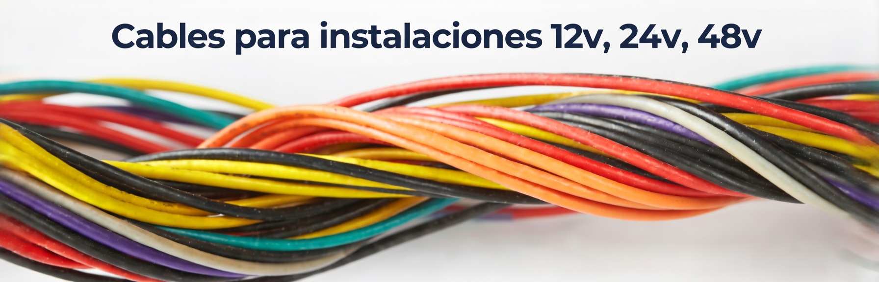 cable de cobre para instalación de 12V con batería e inversor