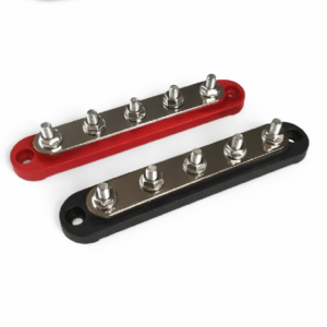 BusBar 150A 5 Polos 2 unidades Rojo + Negro