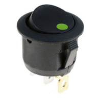 Interruptor redondo On-Off empotrable con LED Verde