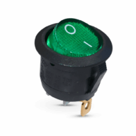 Interruptor redondo On-Off empotrable Tecla Verde