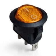 Interruptor redondo On-Off empotrable Tecla ámbar