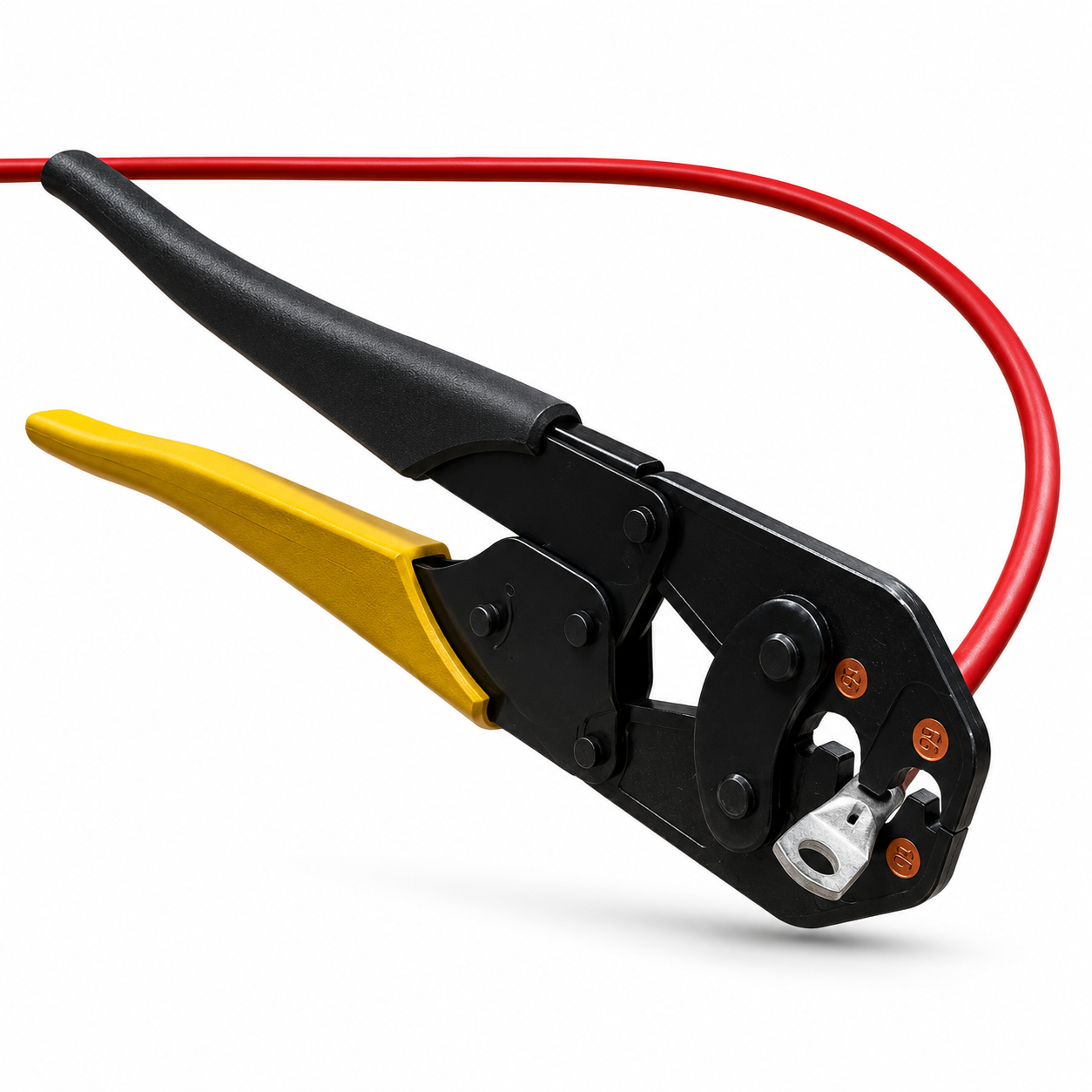 Crimpadora para terminales de anilla eléctricos