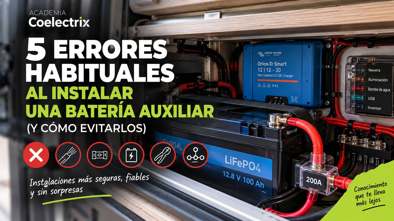 errores al instalar una batería auxiliar